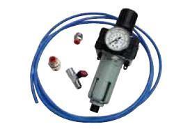 AIR REGULATION KIT Adjust and set air pressure and air flow-rate with a filter regulator, pressure gauge and air