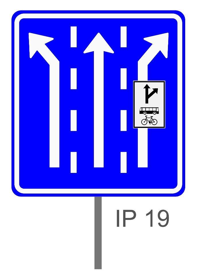 SHRNUTÍ A NÁVRH ŘEŠENÍ (výlučný směr v řadicím pruhu): podoba IP 19a Řadicí pruhy před křižovatkou?