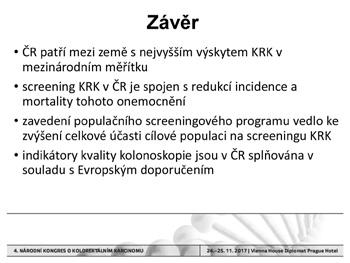 Výsledky screeningu KRK 4.