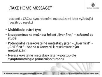 Srovnání efektivity léčby pacientů s kolorektálními karcinomem a synchronními metastázami jater metodou primary first approach a liver
