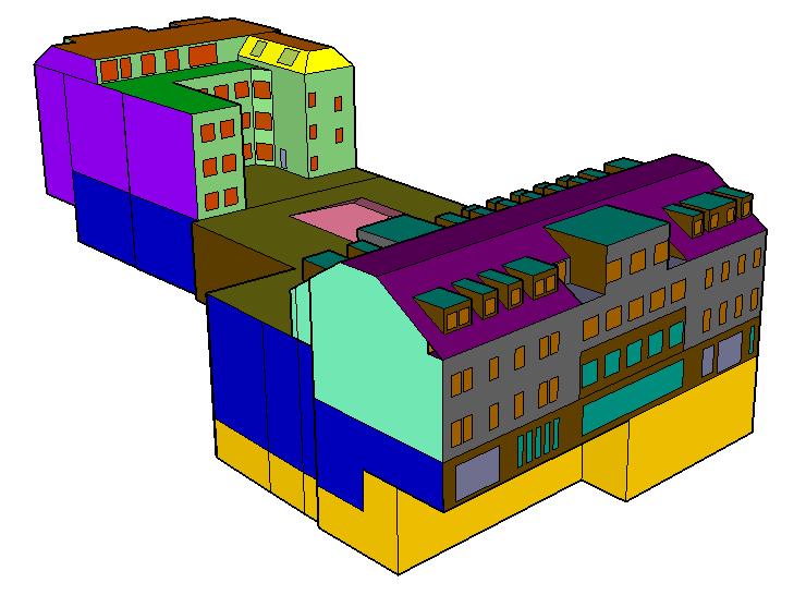 MODEL BUDOVY Pro zpracování PENB byl vytvořen model budovy.