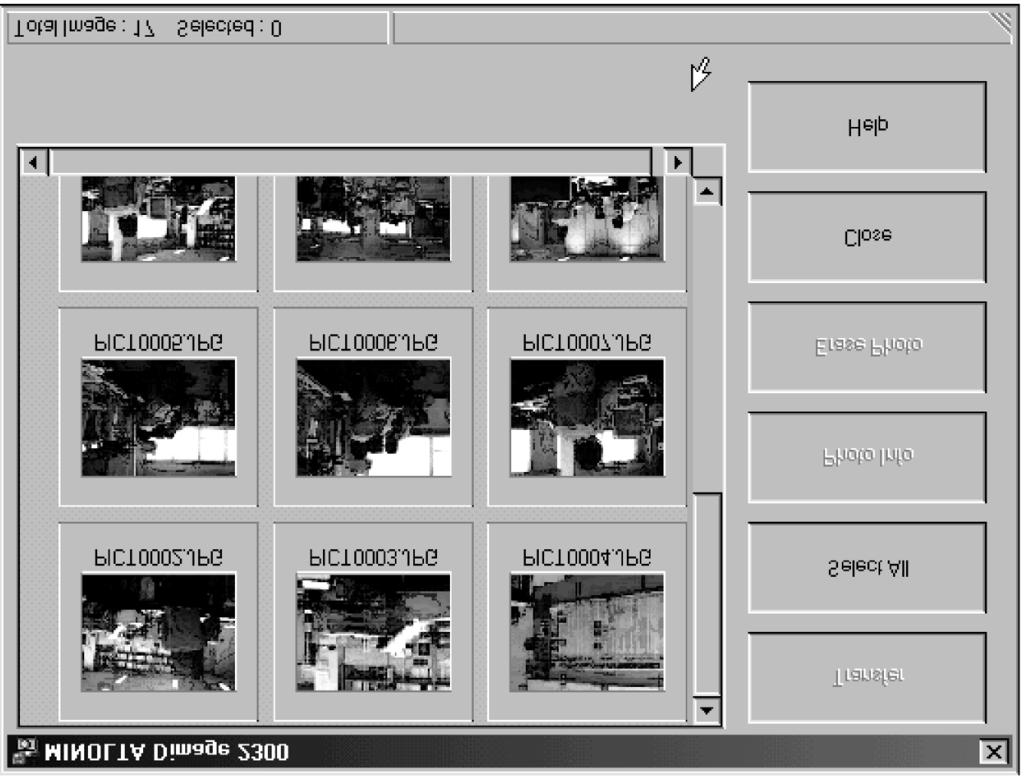 Spuštění programového vybavení Pokud pamě ová karta CompactFlash obsahuje několik snímků formátu TIFF (snímky, které jsou pořízeny v kvalitě S.
