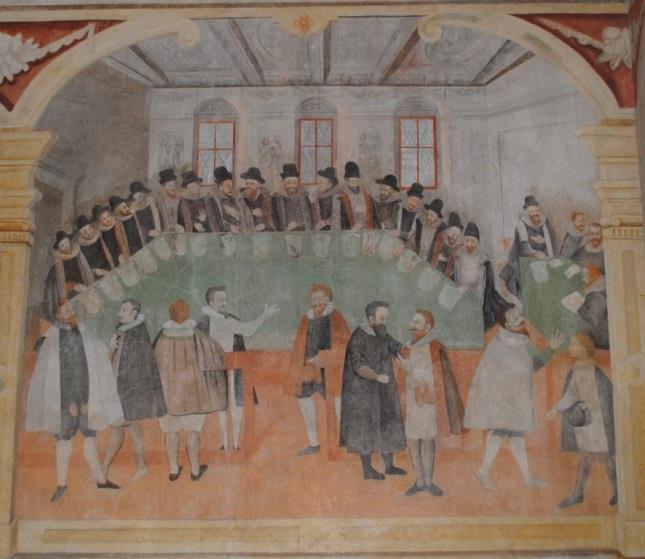 31. Komorní soud, malba all secco, 1599  stěna