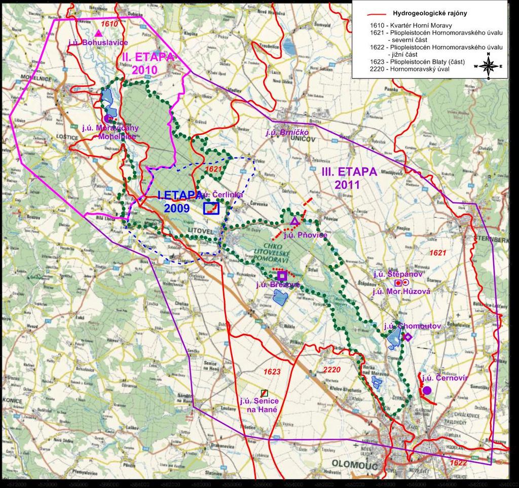 Sestavení modelu proudění podzemní vody vymezení a diskretizace prostoru modelu, zadání okrajových podmínek (OP), zadání vstupních dat (parametrů).