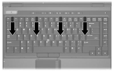 9. Posuňte 4 uvolňovací západky klávesnice a uvolněte klávesnici. 10.
