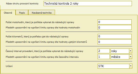 Modul Strojní služba Opravy, kontroly a revize