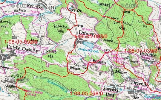 Povodí v území (zdroj: http://heis.vuv.cz/data/webmap/isapi.dll?map=vtu&) Při zpracování územního plánu Drhovy byly respektovány podmínky ochrany ZPF, vyplývající ze zákona ČNR č. 334/1992Sb.