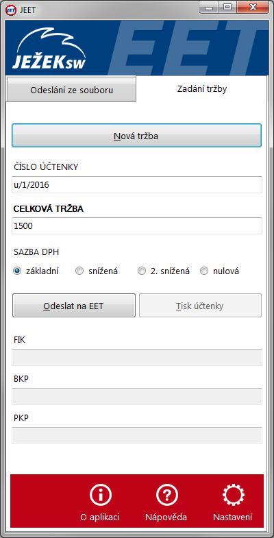 Ježeksw EET Pro možnost odesílání evidovaných tržeb i z počítačů (tabletů s Win), kde není nainstalované STEREO ani DUEL, jsme připravili speciální aplikaci 1.