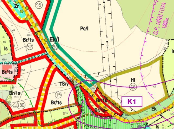 I. OBSAH ZMĚNY K6: Bydlení nad kostelem Obsahem změny ÚPO Křtiny označené K6 je prověření možnosti změny funkčního využití pozemku parc.č. 38/23 v k.ú.