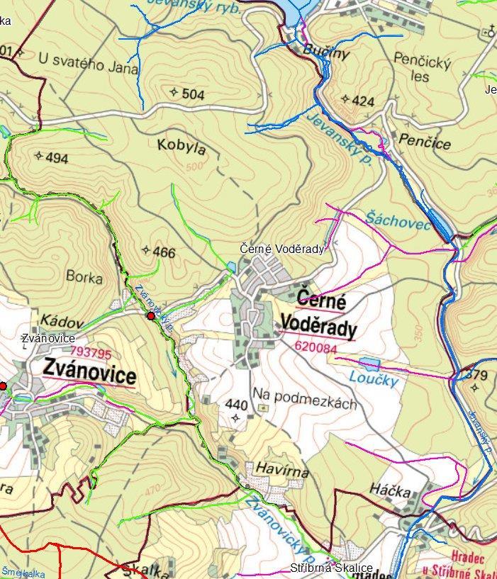 JEVANSKÝ POTOK Černé Voděrady: Obec leží na kopci a není ohrožována říčními povodněmi.