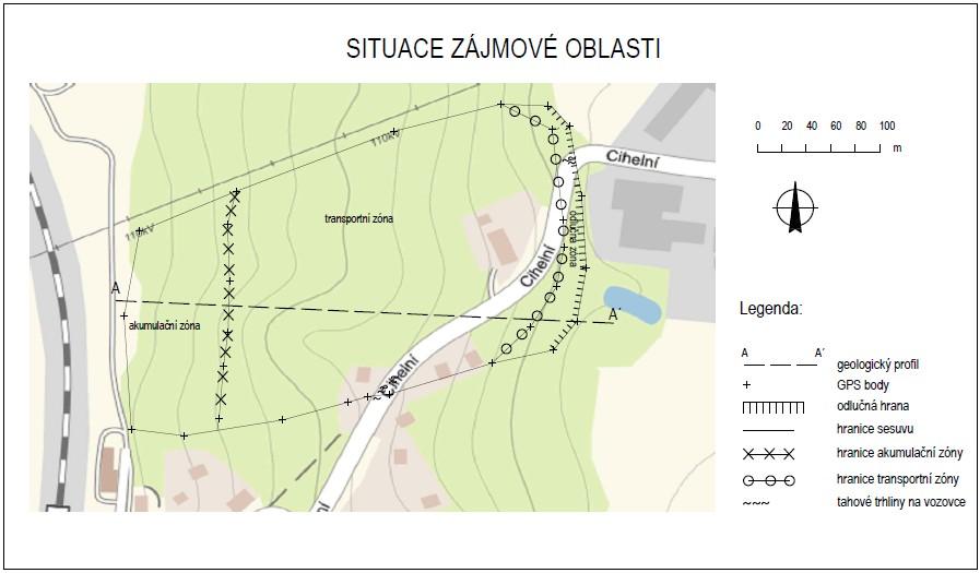 4.2. Mapování pomocí GPS přístroje Pro zmapování plošného rozsahu sesuvného území byl použít příruční GPS přístroj. Byly vyměřeny body ohraničující okraje sesuvu.