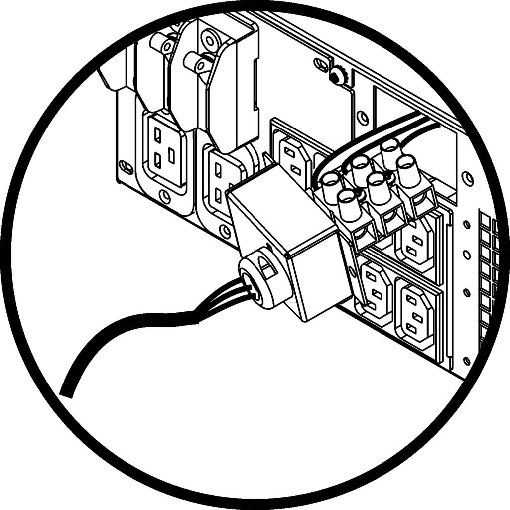 Zapojení pevných obvodů a připojení jednotky UPS POUZE MODELY 5000 VA XLI: POKYNY PRO ZAPOJENÍ PEVNÝCH OBVODŮ Zapojení pevných obvodů musí provést kvalifikovaný elektrikář.