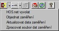 Průběh zpracování v CARATu / Používání menu: Při spuštění CARATu se automaticky zjišťuje aktuální Stav zakázek HOS a zobrazují se změny stavu těch zaměření, která uživatel objednal.