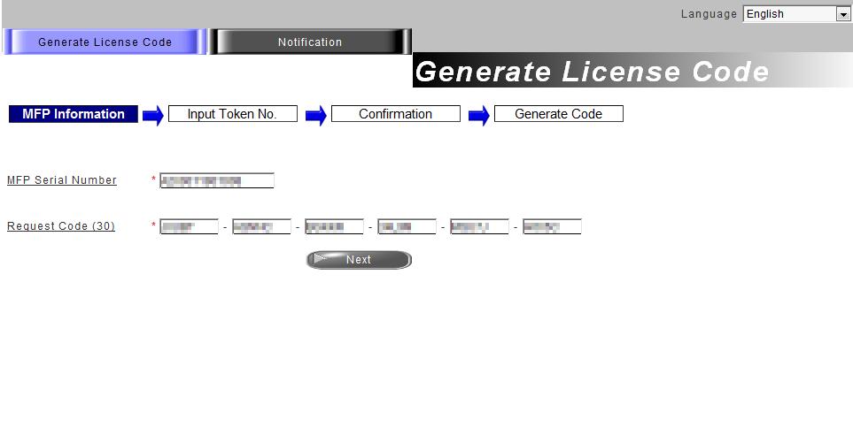% Připravte si k ruce vytištěné sériové číslo, kód požadavku a certifikát token dodaný s i-option.