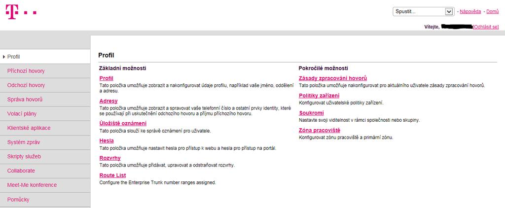 úvod Webový portál služby Telefonní linka Premium slouží k ovládání hovorů pomocí PC (vytáčení kliknutím, přijmutí, ) a nastavování funkcí telefonní linky (přesměrování, konference, rychlé volby