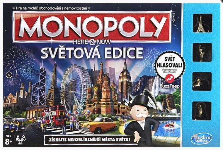 Monopoly Here and now: Světová edice Monopoly Here and now: Světová edice je hra na rychlé obchodování s nemovitostmi.