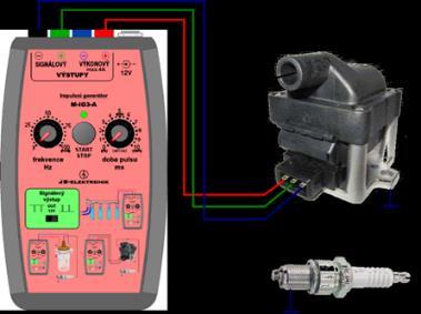 škála nastavení a funkcí Možno zkoušet akční členy: Indukční cívky, zapalovací moduly se zesilovačem,