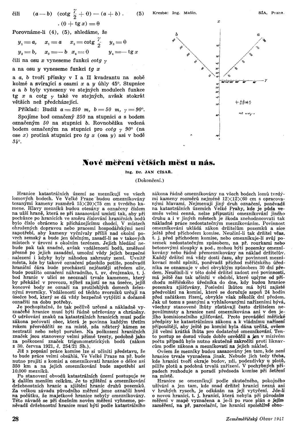 čili (a - b) (cotg ~ + O) - (a + b). (5).