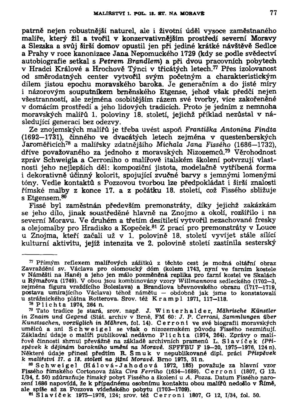 MALÍŘSTVÍ 1. POL. 18. ST.