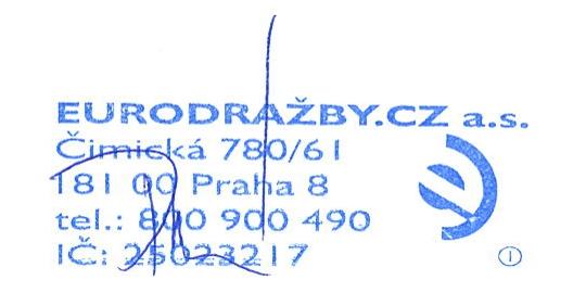 , Čimická 780/61, 181 00 Praha 8 - Čimice účastník uvedl v listině Zapsání účastníků do aukce, a to do třech pracovních dnů ode dne konání aukce.