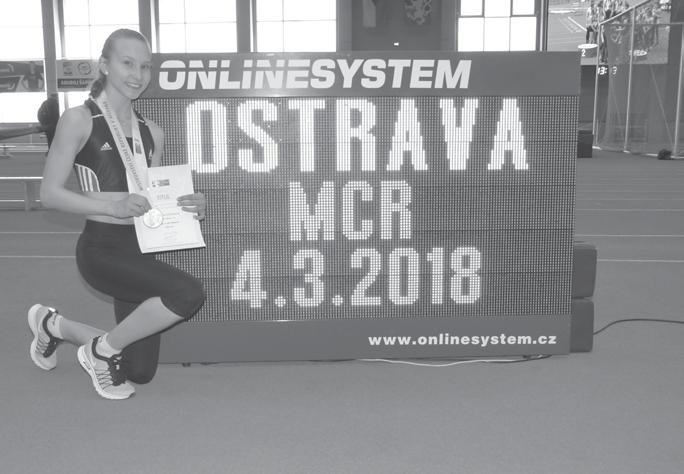 duben 2018 23 MISTRYNĚ ČR VE SKOKU O TYČI JE ZE SOBĚSLAVI Karolína Podlahová, studentka místního gymnázia, se v neděli 4. 3.