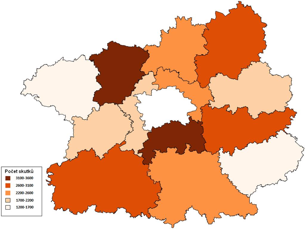 Středočeský kraj registrovaná kriminalita za období 1.1.-31.12.