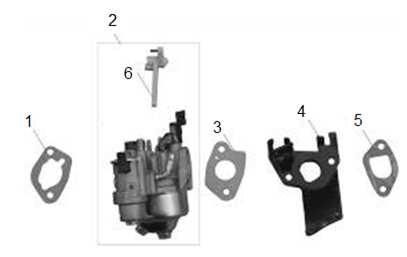 Carburetor assembly 3 710008003 Těsnění karburátoru Carburetor paper gasket 4 710008004 Příruba karburátoru Carburetor