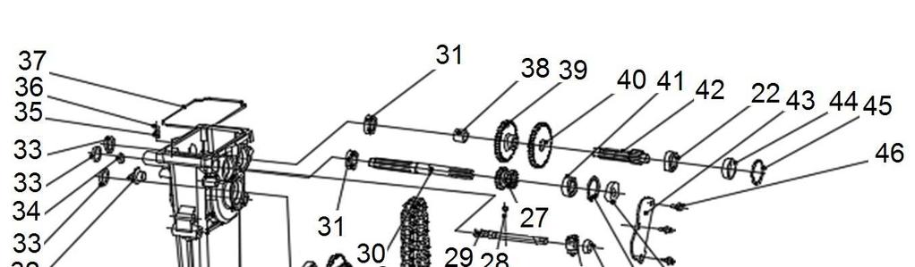 1 796000001 Krytka Cap 2 796000002 Gufero 25x52x9 Oil seal 25x52x9 3 PKD-52 Pojistný kroužek pro díru 52 Circlip for hole 52 4 6205 Ložisko 6205 Bearing 6205 5 796000005 Hřídel nožů Blade output