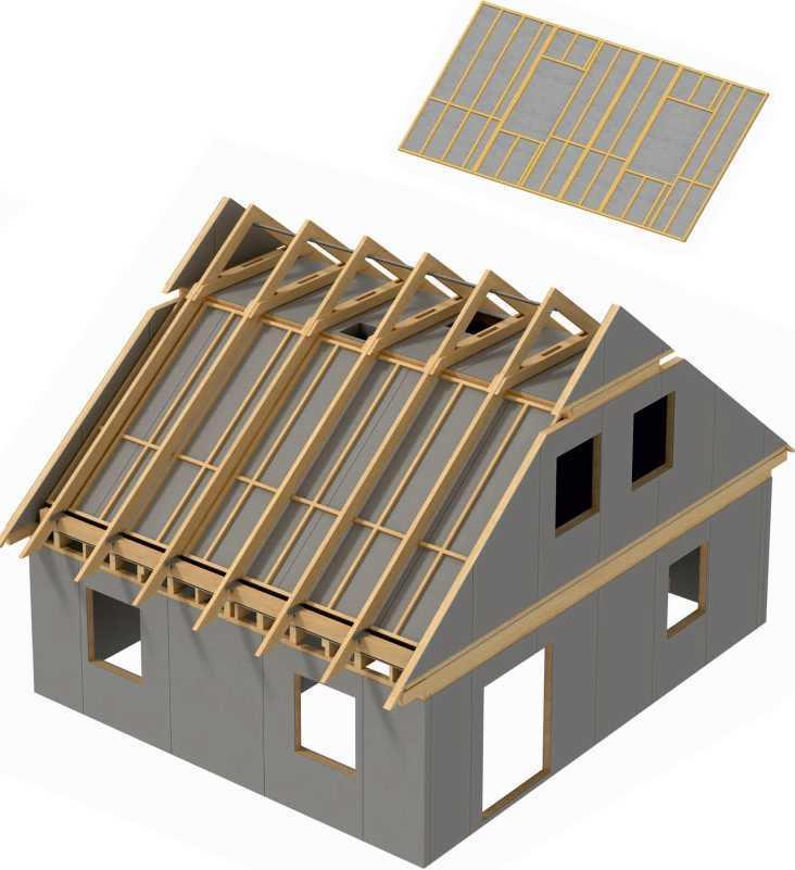 Střešní kostrukce - hambálkový krov Tento systém je standardní konstrukcí, vycházející z principu přízemí domu s