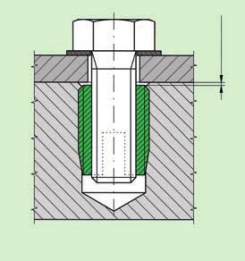 ... technologie pro bezpečný spoj nsat v obrobku Doporučená montáž nsat by měl být zašroubován do hloubky 0,1 0,2 mm (obr. 4). Po montáži může být nsat ihned zatížený.