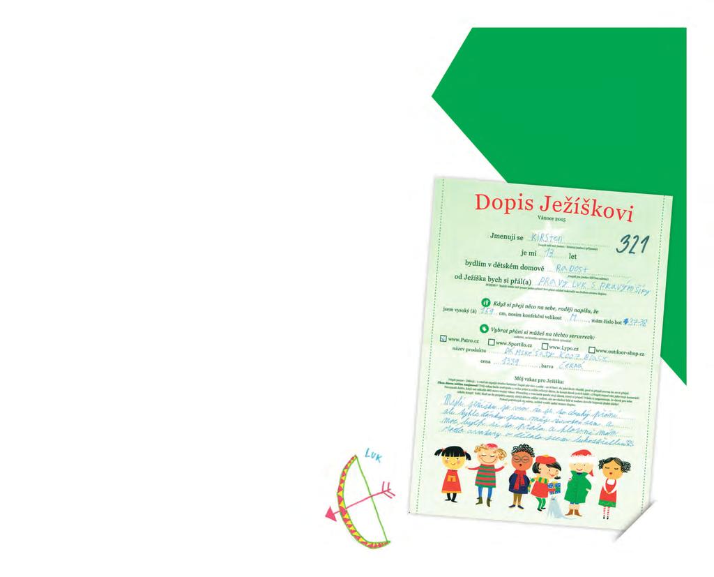 DEJME DÌTEM DÁREK K JEŽÍŠKU aneb Strom splnìných pøání Ve 4. roèníku projektu Strom splnìných pøání se díky štìdrým dárcùm podaøilo splnit všech 1 074 dìtských pøání v celkové hodnotì 1 654 353 Kè!