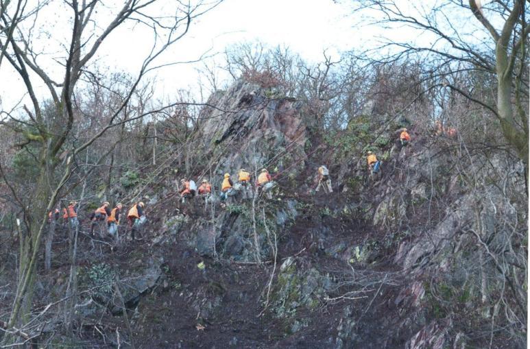 Prachovce a břidlice Popis problému: Skalní řícení ve svahu nad komunikací Období vzniku: 13.1.2011 Problematické jevy: IV (Růžička 2011, Dufka et al., 2011) Dne 13.1.2011 došlo, kolem 17.