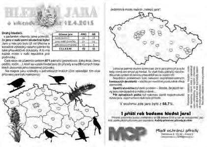 To je logicky dáno tím, že úspěšní vyspělí amatéři z řad dospělých se účastní mnoha renomovaných, často i mezinárodních, soutěží. Hledání jara Akce všech přátel přírody proběhla od 10.4.