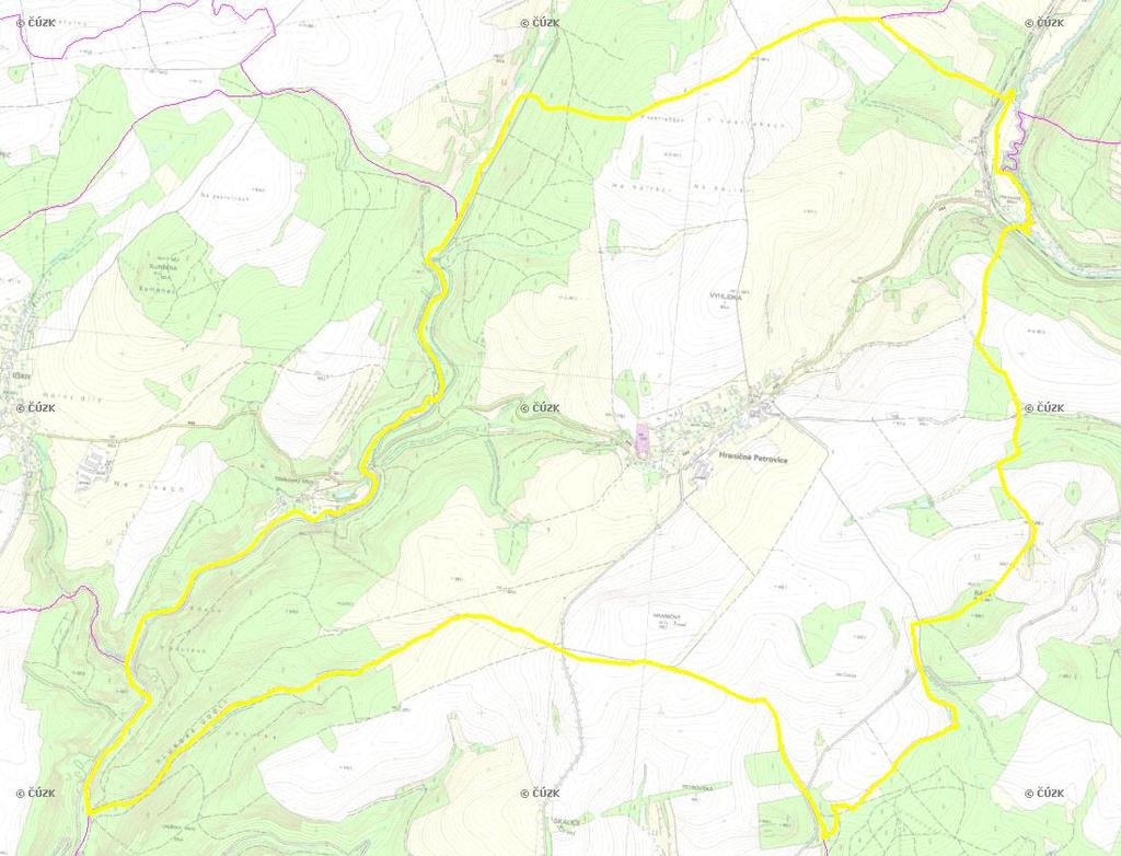 E. KANALIZACE A ČOV Mapa E1: Kanalizace - rozvody v obci Trasování sítí, lokalizace ČOV, čerpací stanice (ČS), výústě Obec: Hraničné Petrovice Legenda: Kanalizace: Ochranné pásmo: Vyústění: do 2015