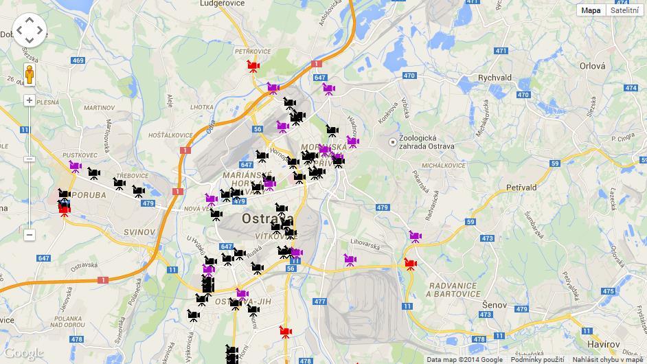 Meteorologické informace Bývaly umístěny dva meteohlásiče: ul. Opavská - most přes Odru ve Svinově (zařízení demontováno, porucha s nerentabilní opravou) ul.