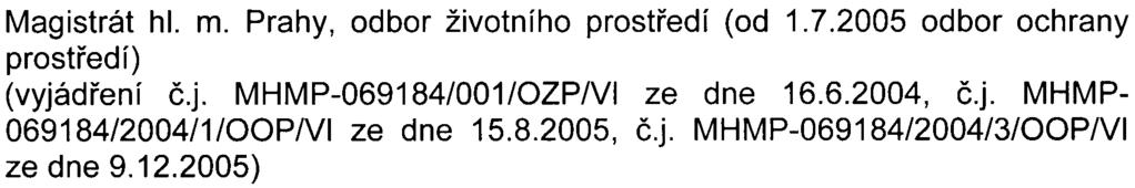 0815/05-R z jednání è. 42 ze dne 9.8.2005, zn. OŽP/3148-o/05/Ho ze dne 29.11.2005 - Usnesení Rady MÈ Praha 7 è. 1454/05-R z jednání è. 63 ze dne 29.11.2005) Hygienická stanice hl. m.