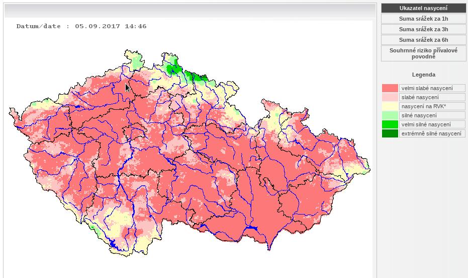 Monitoring povodní - indikátor přívalových povodní