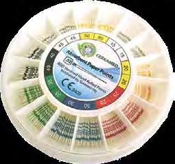 číslo balení cena 9040 646 2 %, 400 ks 308 Kč 9040 647 4 % nebo 6 %, 240 ks 507 Kč Dentaclean gutaper. čepy.02 Barevně kódované, vynikající rozměrová přesnost a optimální konzistence.