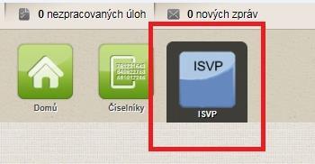 2) VYHLEDÁNÍ PROJEKTU Po přihlášení vyberete ikonku ISVP.