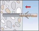 Krček hmoždinky bez rozpěrného tlaku zabraňuje poškození povrchu dlaždiček nebo omítky.
