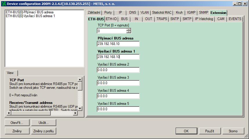 Menu Možnosti Poznámky SNMPv2c Výběrem zvolíte nešifrovanou komunikaci protokolem SNMPv2c. SNMP SNMPv3 Výběrem zvolíte šifrovanou komunikaci protokolem SNMPv3. 8.11.