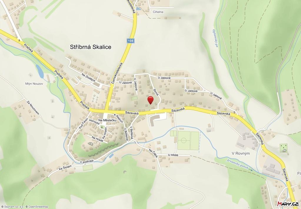 Mapa oblasti Pozemek