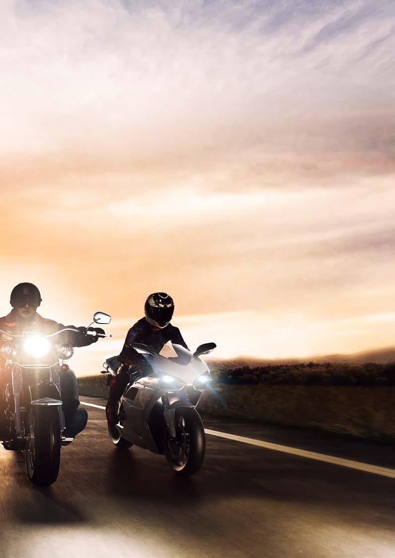 OSRAM Halogenové žárovky pro motocykly Halogenové světelné zdroje pro motocykly a skútry bezpečnost především Motocykly, mopedy nebo skútry lze v silničním provozu často přehlédnout, a to zejména v