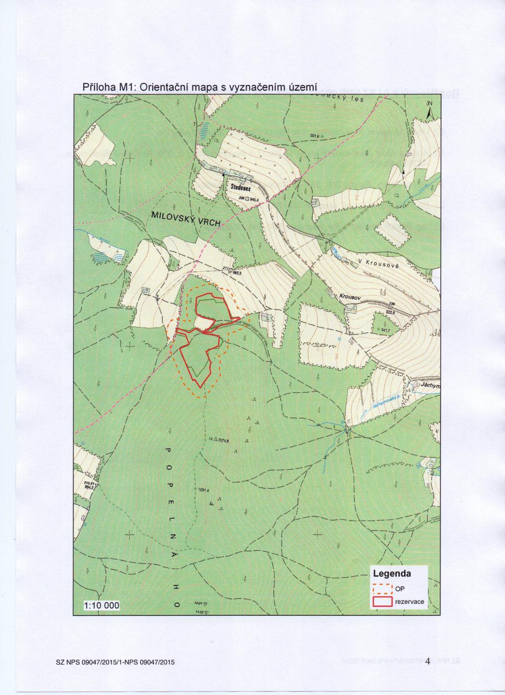 Příloha M1: Orientační mapa s vyznačením území