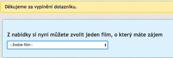 Špatným či odbytým vyplněním dotazníku může být vaší škole odebrána licence k uživání preventivních filmů vlastníkem autorských práv. Dotazníky jsou vedeny v databázi a jsou průběžně kontrolovány.