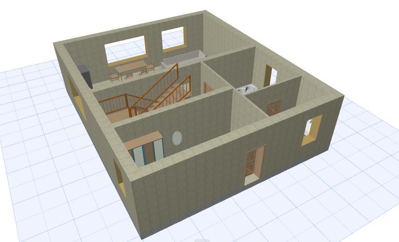 5.3 ArchiCAD Když hlavní účel ArchiCADu není 3D tisk, tak při použití 3D modelů ve výkresu lze stejně jako z dalších programů (123D Design, TinkerCAD) při 3D pohledu stáhnout výkres ve formátu STL.