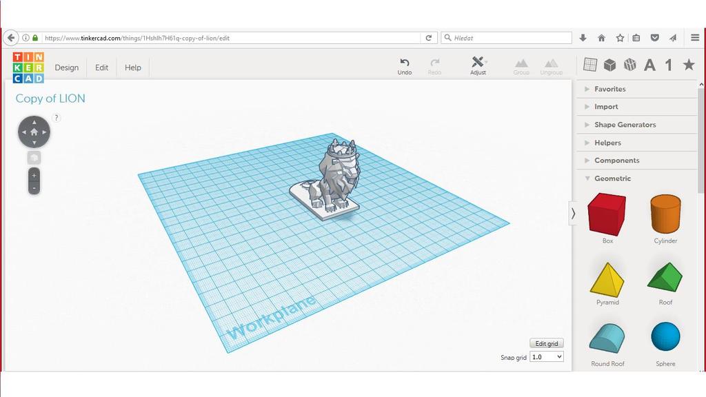 5.4 Ostatní programy TinkerCAD je program velice podobný 123D Design, není potřeba ho stahovat, ale je nutné