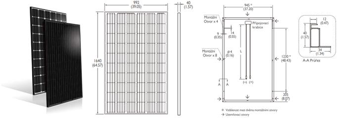 UTB ve Zlíně, Fakulta logistiky a krizového řízení 47 Mono-krystalický fotovoltaický panel SunVivo Mono-krystalický panel se skládá z článků tvaru čtverce s kulatými rohy.