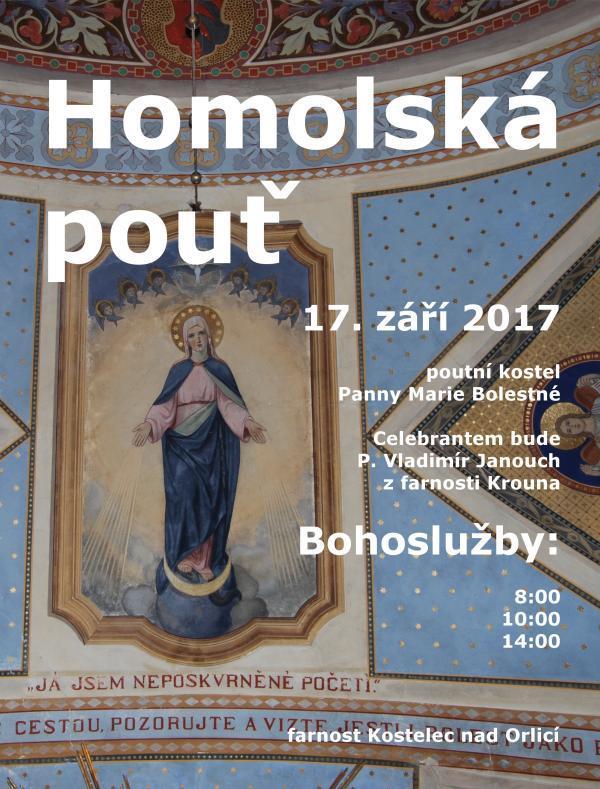 Homol I v roce 2017 patřil kostel na Homoli pod Římskokatolickou farnost - děkanství Kostelec nad Orlicí. V první polovině roku sloužil mše v homolském kostele administrátor P. Bc.