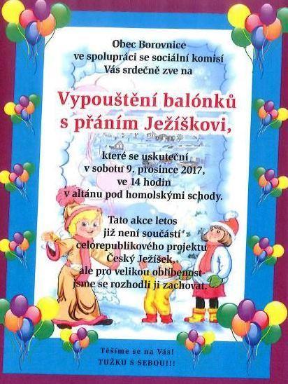 balónků s přáním Ježíškovi.
